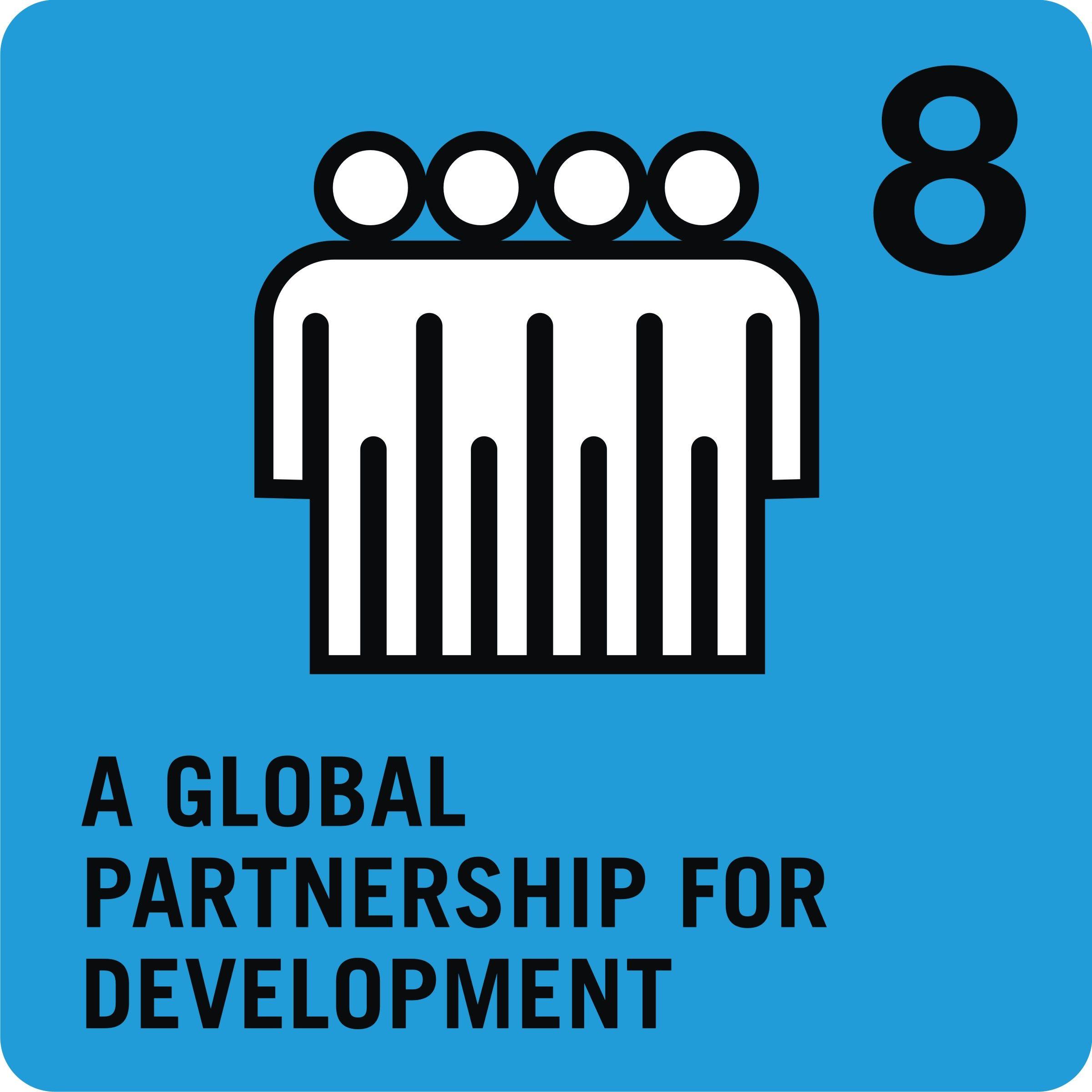 8 Blue Rectangles Logo - MDG 8: Develop a Global Partnership for Development