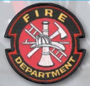 Fire Red and White Circle Logo - Premier Emblem. E1418. Fire Dept Red W White Fire. Emblems