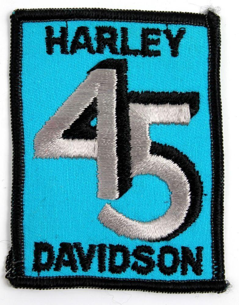 8 Blue Rectangles Logo - NOS Harley Davidson 45 Blue & Black vintage 3-1/2 x 2-5/8 ...
