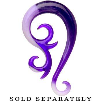 Plug in Purple and White Logo - Gauge Purple White Paradox Acrylic Swirl Taper. Stretched Ear