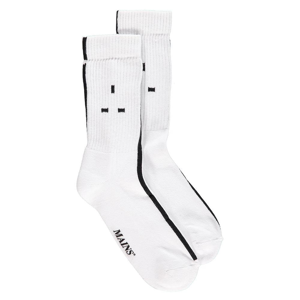 Plug in Purple and White Logo - “Plug logo” Sport Socks White / Black - Medium / White