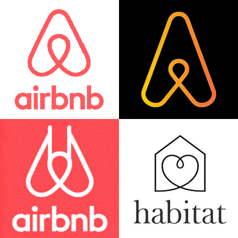 Red and White Triangles Company Logo - New Airbnb logo: 