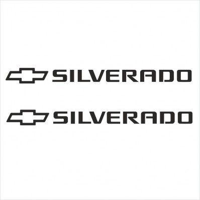 Chevrolet Silverado Logo - Set of 2 pieces Silverado logo vinyl decal sticker