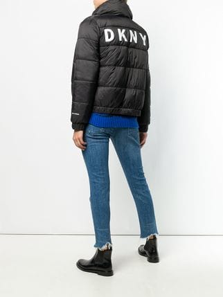 Donna Karan Logo - $160 Donna Karan logo patch puffer jacket - Buy Online - Fast ...