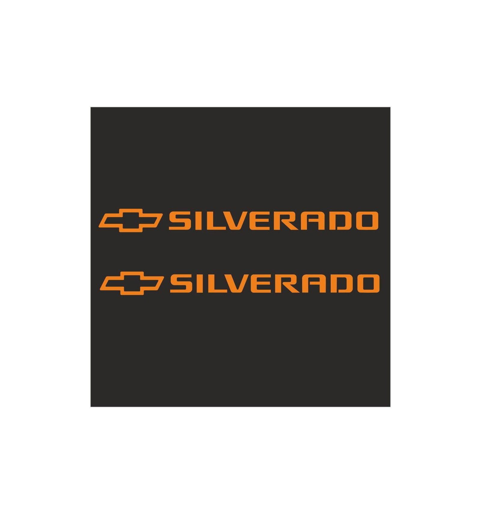 Chevrolet Silverado Logo - Set of 2 pieces Silverado logo vinyl decal sticker for your ...
