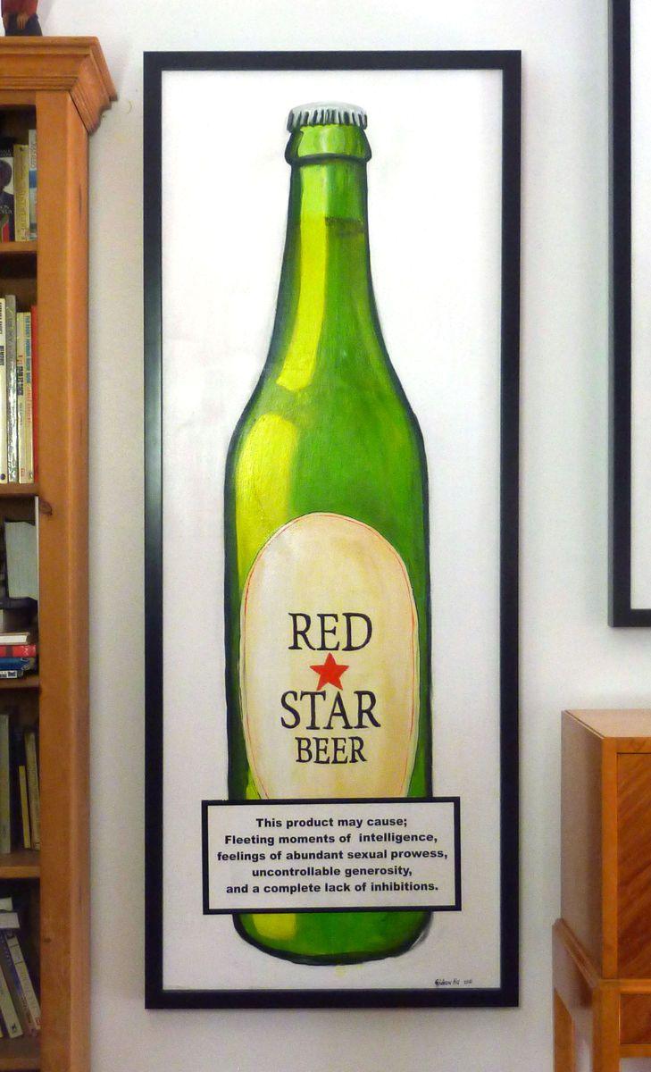Red Star Beer Logo - Red Star Beer, Government Warning Painting by Gideon Nel | Artmajeur