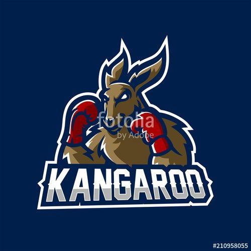 Boxing Kangaroo Logo - boxing kangaroo esport gaming mascot logo template Stock image