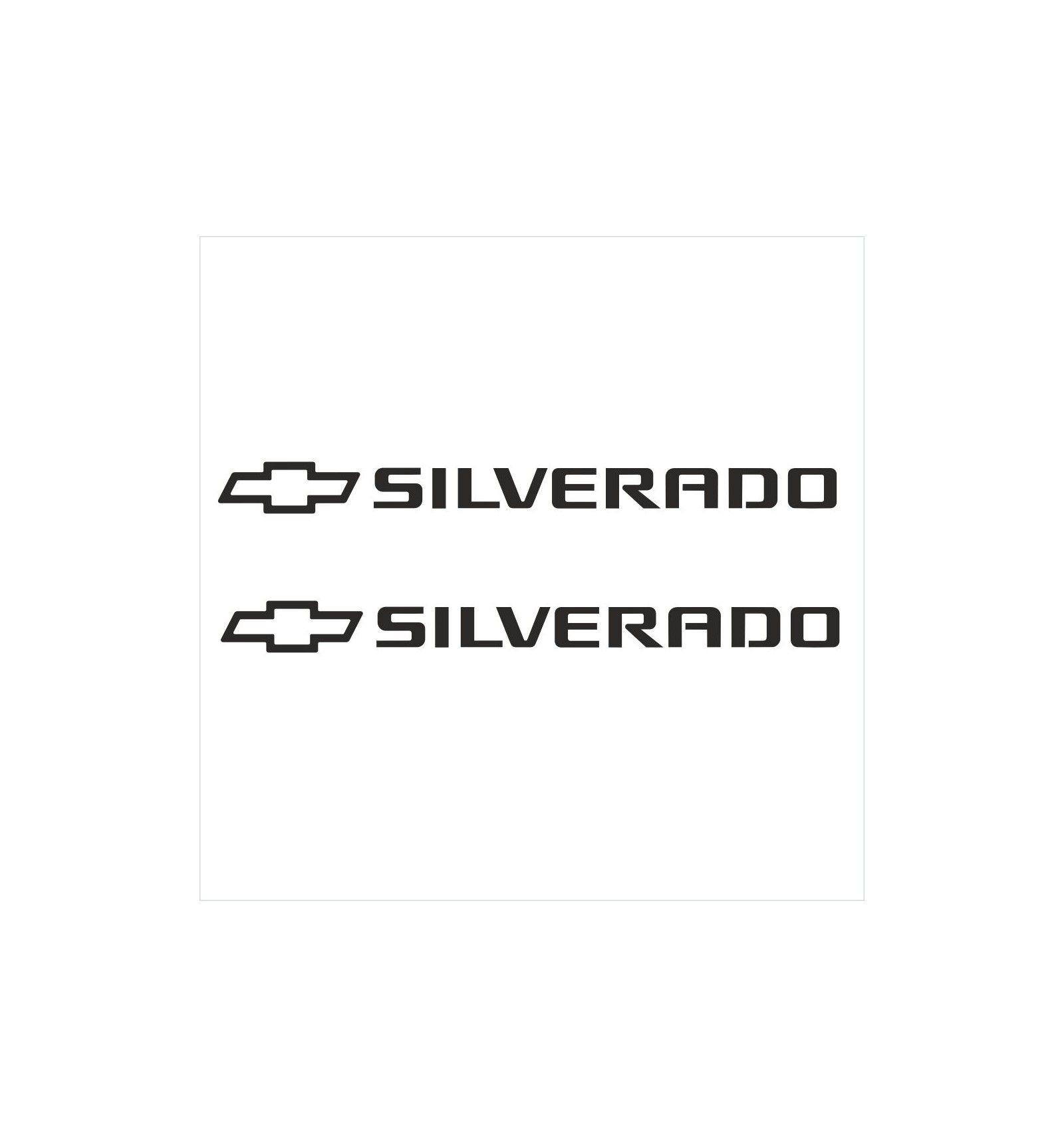 Chevrolet Silverado Logo - Set of 2 pieces Silverado logo vinyl decal sticker for your ...