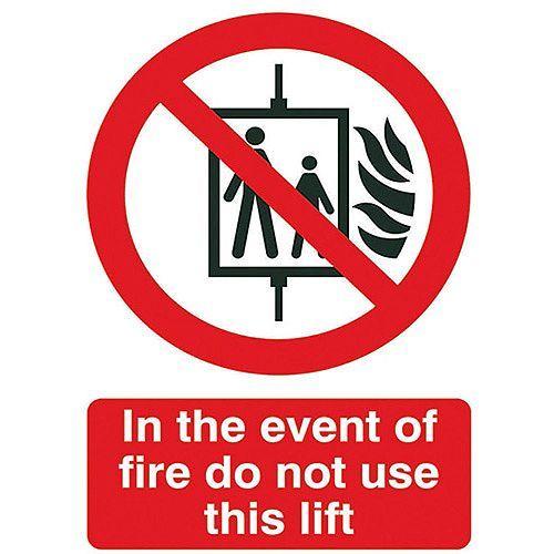 Fire Red and White Circle Logo - SignsLab Red/White Fire Lift Warning Sign Size A5 (H210xW148mm ...