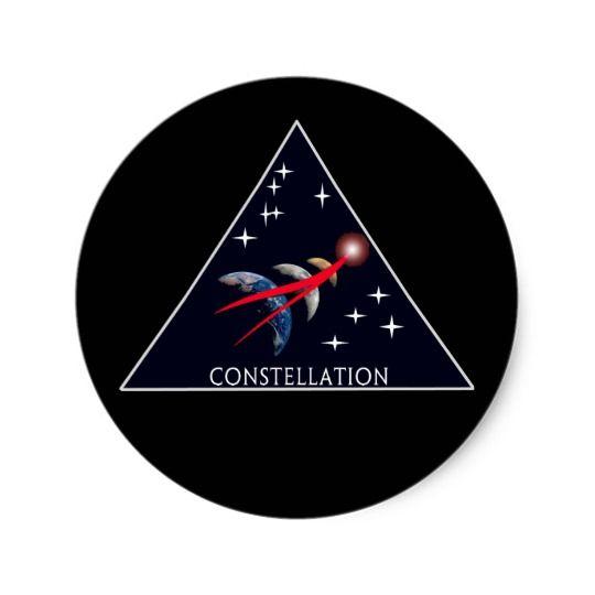 Project Constellation NASA Logo - NASA Project Constellation Logo Classic Round Sticker | Zazzle.com