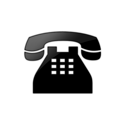 Business Phone Logo - 080864 Glossy Black Icon Business Phone Solid. Westchester Metal
