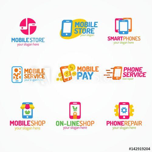 Business Phone Logo - Phone logo set color style use for smartphone shop and service ...