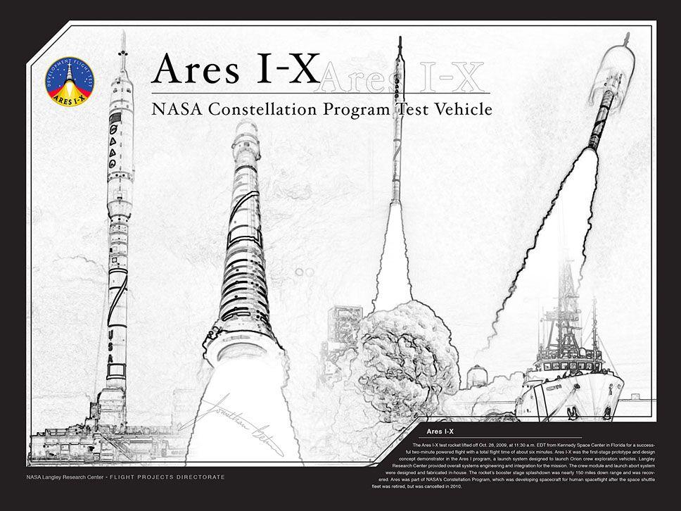 Project Constellation NASA Logo - NASA Langley FPD Project Poster & Text Ares I-X