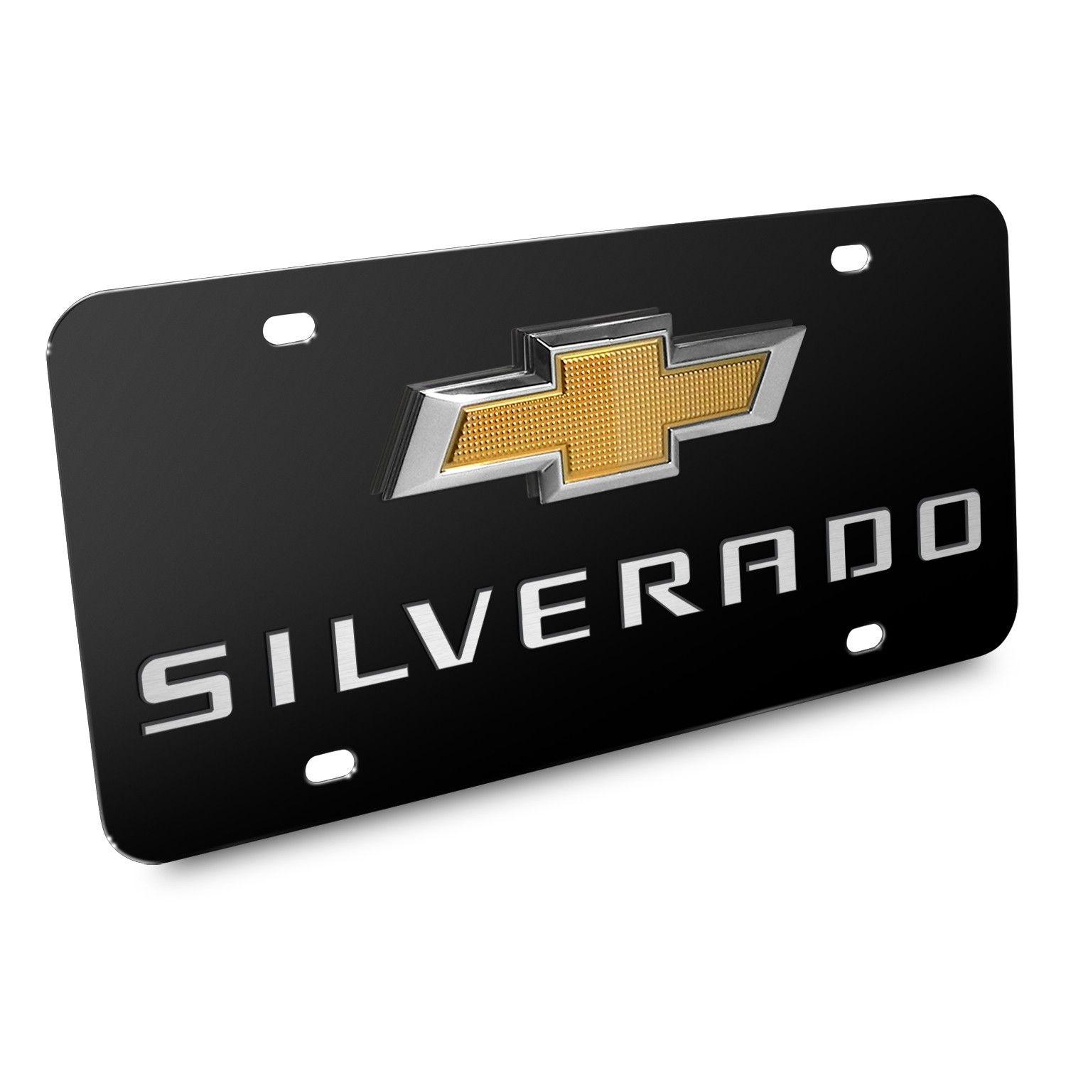 Chevrolet Silverado Logo - Chevrolet Silverado New Gold Bowtie 3D Logo Black Stainless Steel