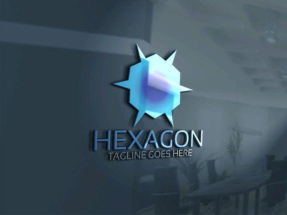 Blue and White Hexagon Logo - Hexagon Logo Version 2 ~ Logo Templates ~ Creative Market