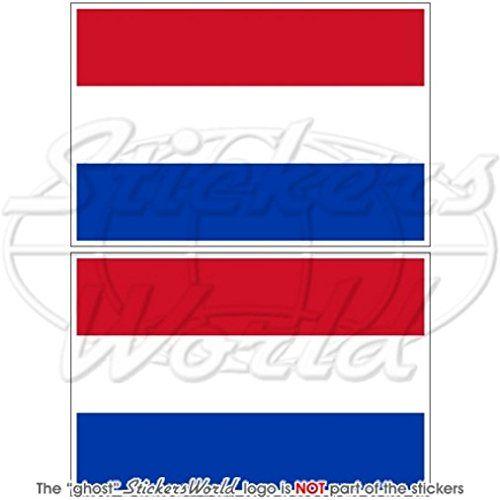 Red and Blue Rectangle Logo - NETHERLANDS Dutch Flag HOLLAND 3 (75mm) Vinyl Bumper Stickers