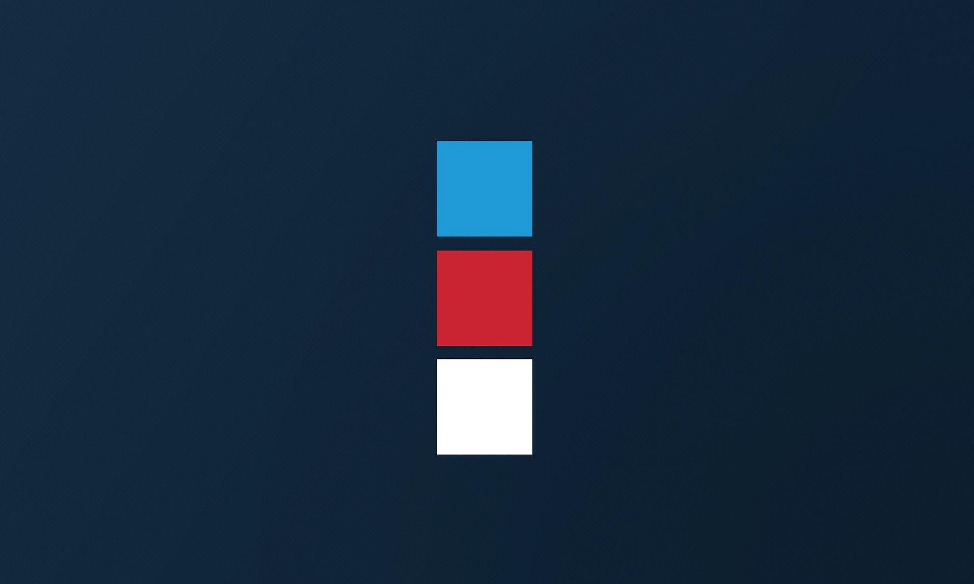 Red and Blue Rectangle Logo - Miguel Velarde - Graphic Designer - District 2 Logos