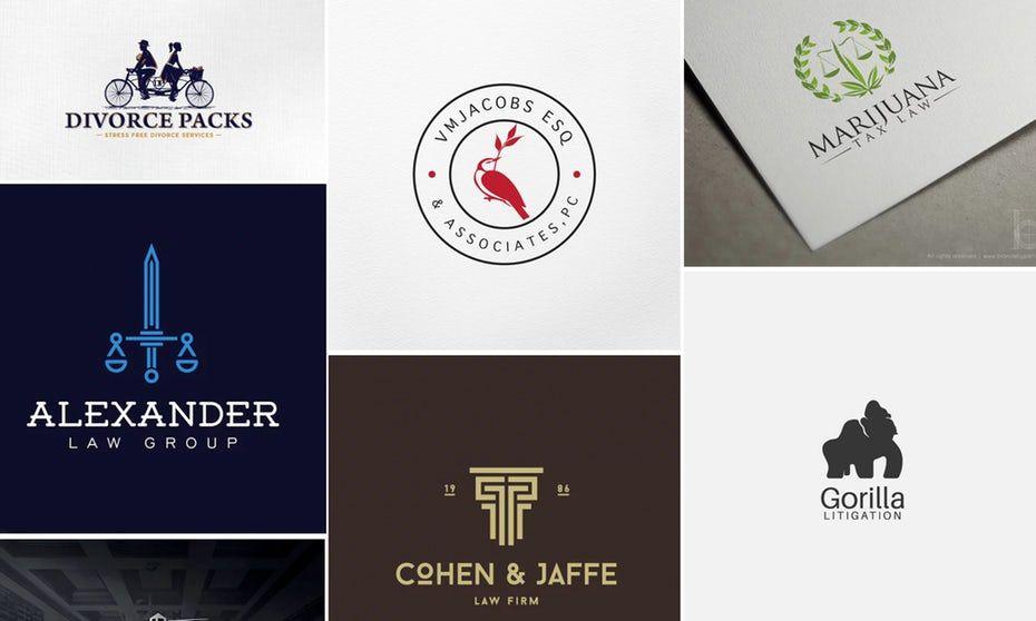 Red and White Lines with a Gavel Logo - law firm logos that raise the bar