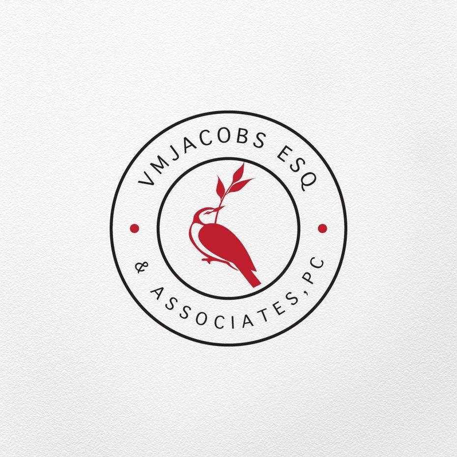 Red and White Lines with a Gavel Logo - 31 law firm logos that raise the bar - 99designs