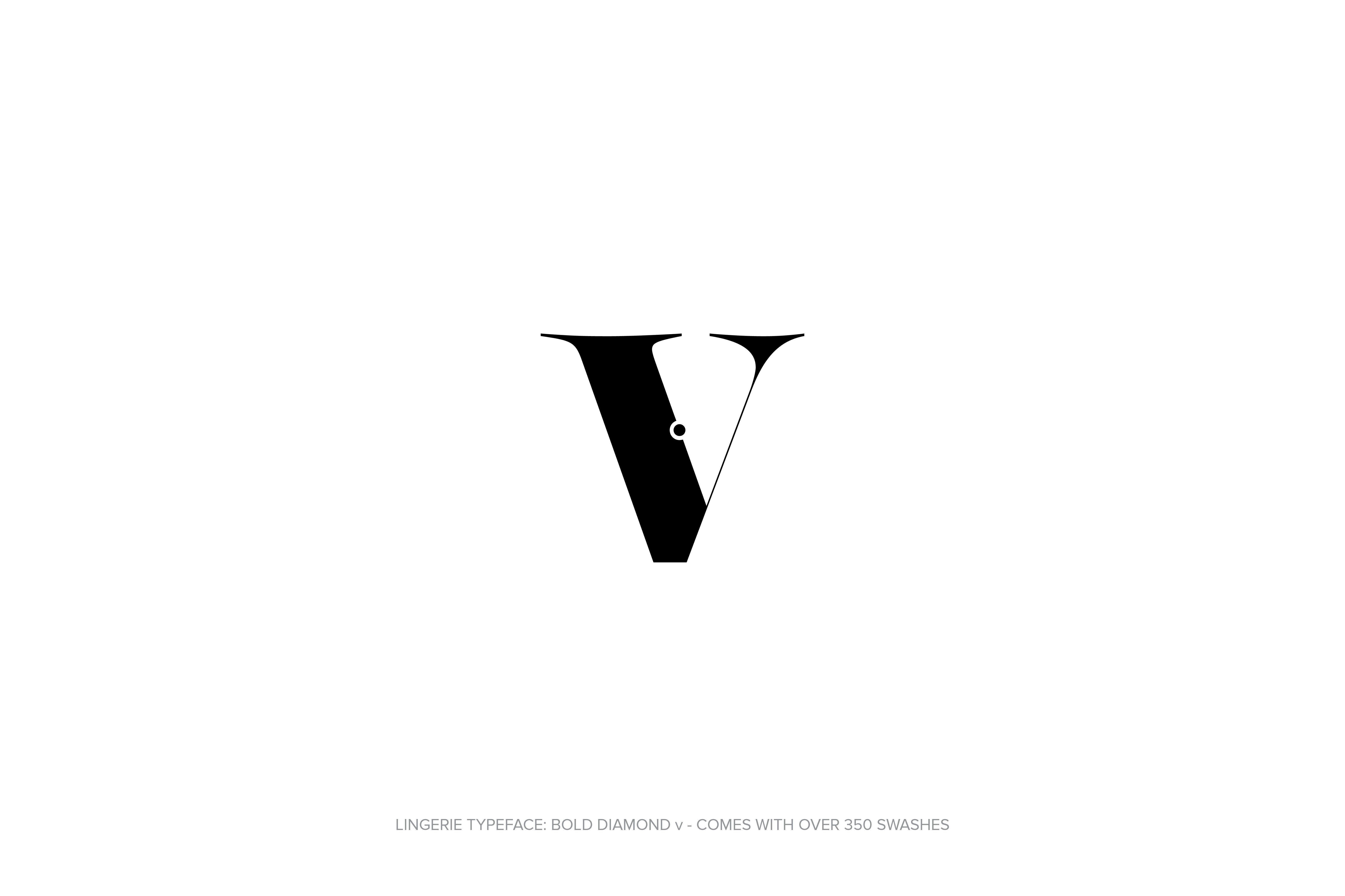 Black and White Diamond V Logo - Lingerie Typeface Bold Diamond Style Moshik Nadav Fashion Fonts