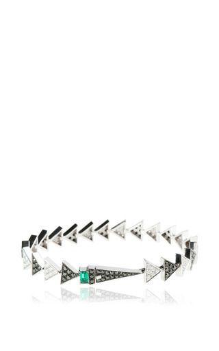 Black and White Diamond V Logo - Emerald, Black And White Diamonds V Collection Bracelet