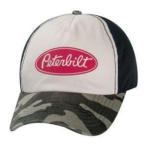 Camo Peterbilt Logo - New Peterbilt Distressed Vintage Faded Camouflage Logo Camo Trucker ...