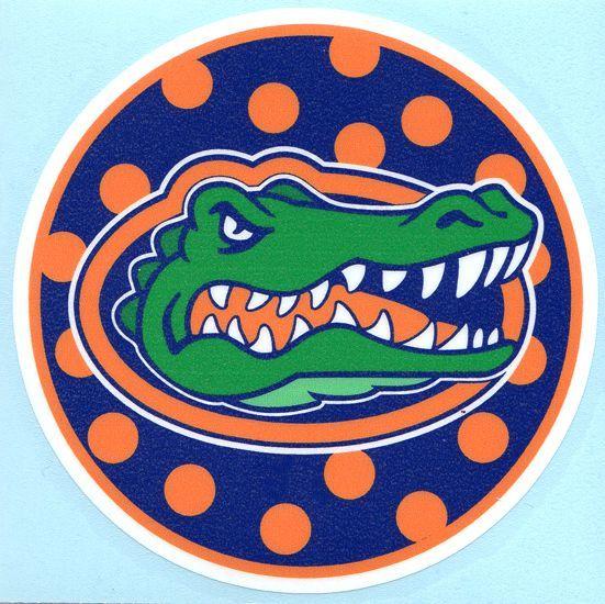 Gator in a Circle Logo - Florida Gators POLKA DOT CIRCLE 4 Vinyl Decal Car Truck Window