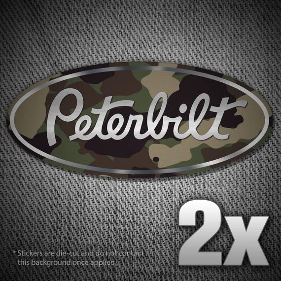 Camo Peterbilt Logo - 2x Peterbilt Camo Vinyl Decal Sticker for Car Truck Window | Etsy