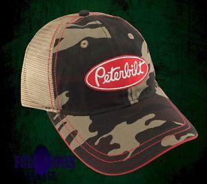 Camo Peterbilt Logo - New Peterbilt Trucking Camo Mens Sandwich Trucker Cap Hat