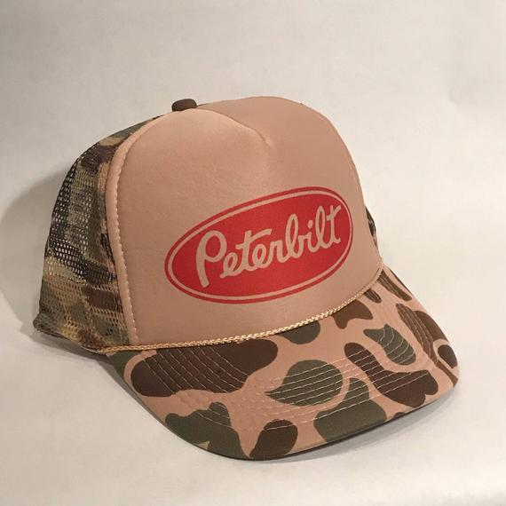 Camo Peterbilt Logo - Peterbilt Camo Trucker Hat Semi Truck Big Rig Vintage