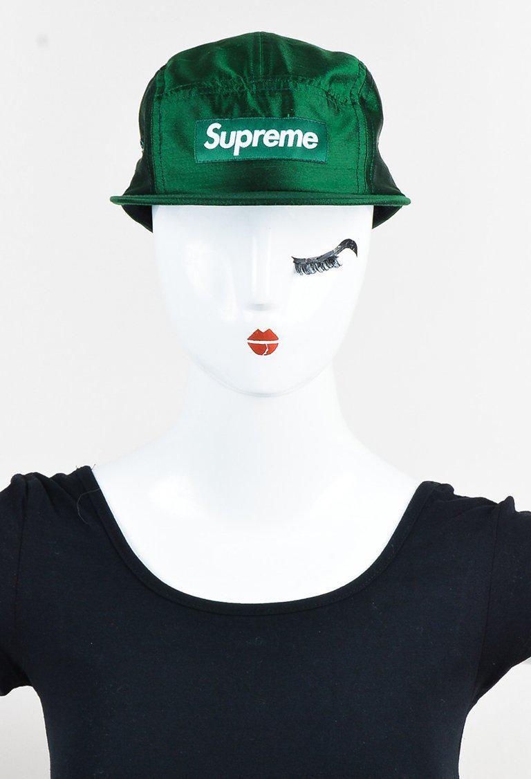 Green and White Box Logo - Supreme Green & White Box Logo Flat Brim Hat in White - Lyst