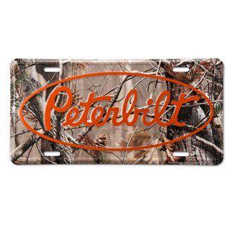 Camo Peterbilt Logo - Amazon.com: Paccar Peterbilt License Plate Cover | Realtree Camo ...