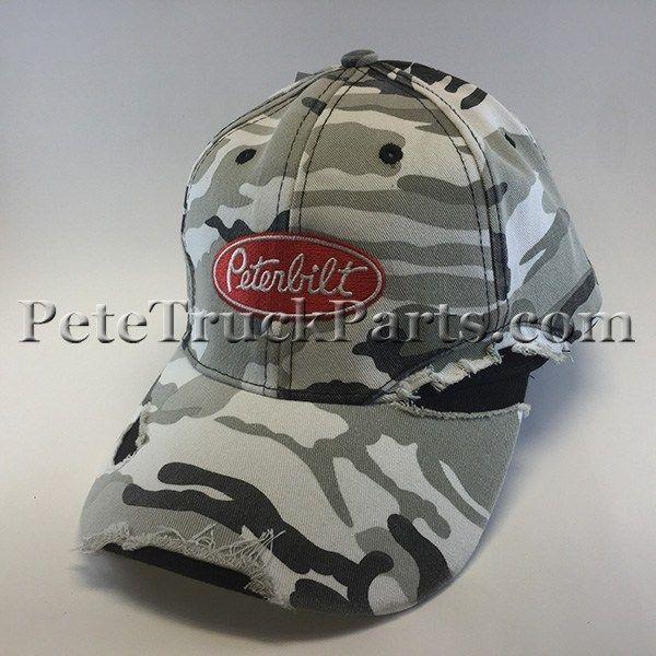 Camo Peterbilt Logo - CAP-DISTRESSED WINTER CAMO 1405315-00 - PeteTruckParts.com