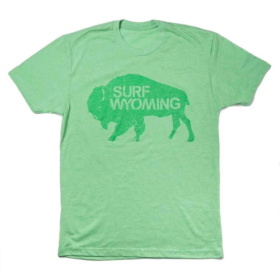 Green Bison Logo - Men's SURF WYOMING® Bison Logo tee - Mossy Green – Surf Wyoming