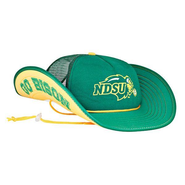 Green Bison Logo - NDSU Bison Cowbucker Hat - One Herd