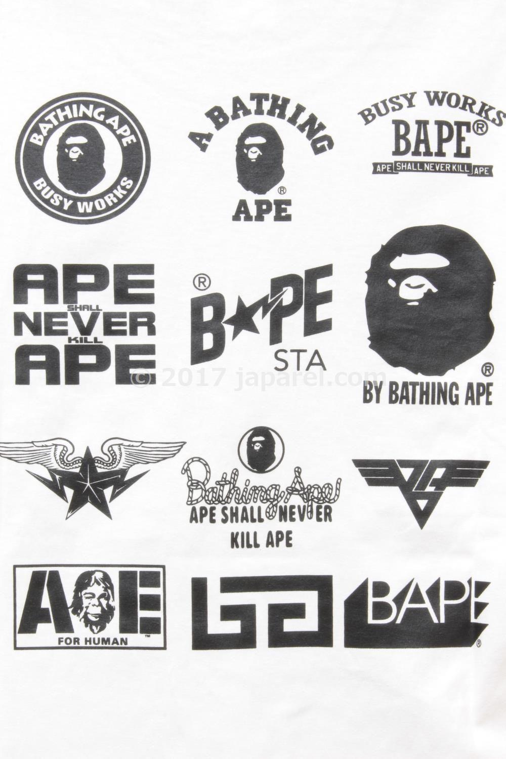 BAPE Word Logo - A Bathing Ape (Bape) Multi Logo L/S Tee Online Shop