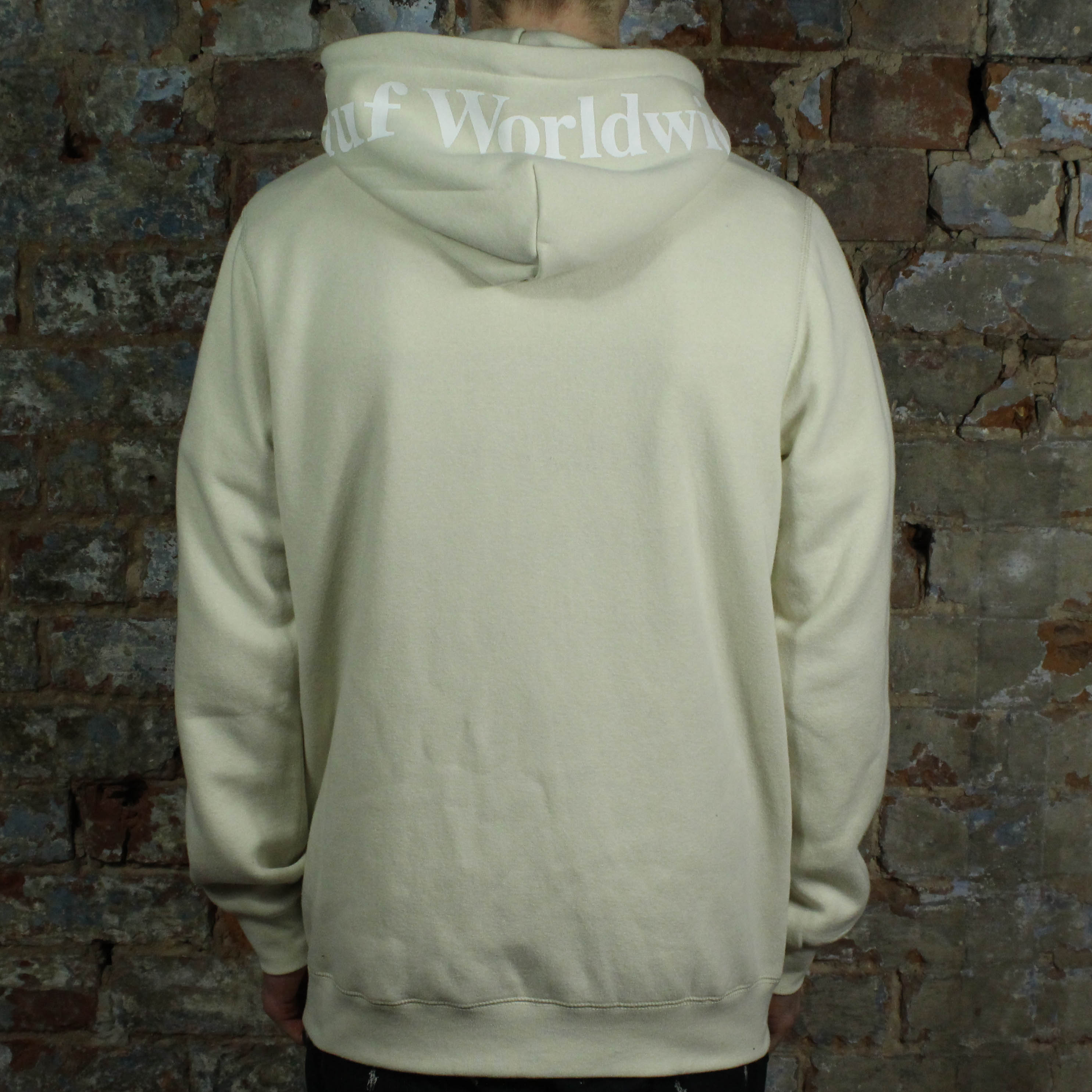Green and White Box Logo - HUF Outline Box Logo Hooded Sweatshirt - Off White - Remix Casuals