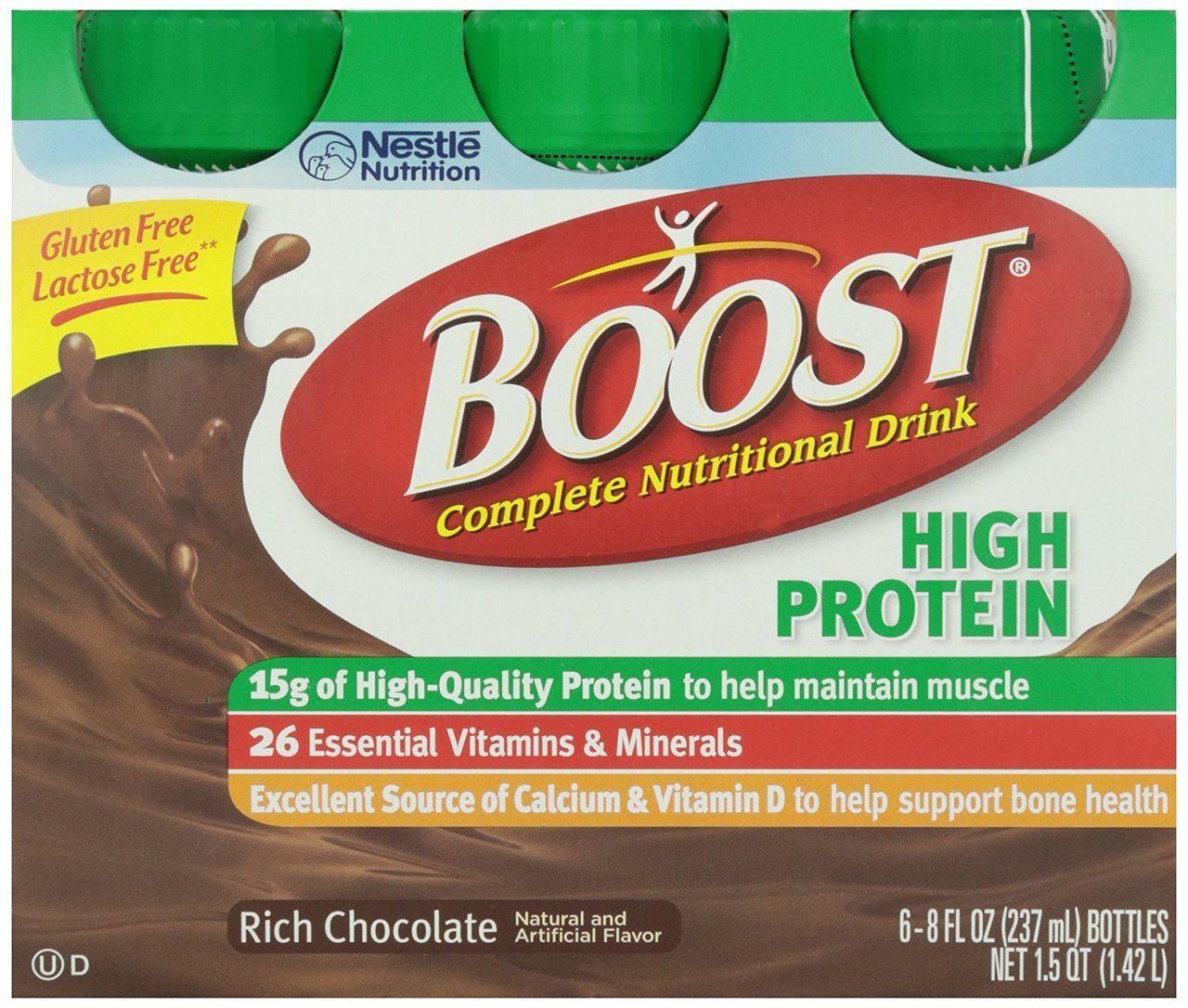 Boost Nutritional Drink Logo - Boost High Protein Chocolate Drink, 6 ct, 8 oz (4 packs)