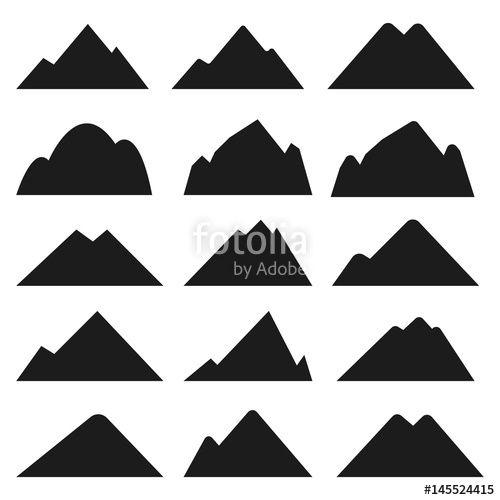 Hipster Mountain Triangle Logo - Set of Hipster Mountain Silhouette Logo or Symbol Template. Isolated ...