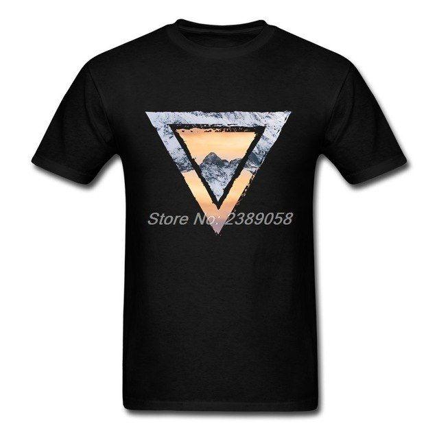 Hipster Mountain Triangle Logo - Mountain Triangles t shirt Men Short Sleeve Blank Hipster T Shirt ...