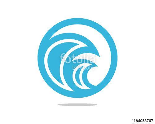 Circle Ocean Logo - Classic Circle Wave on the Ocean Modern Logo Symbol Generic Stock