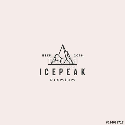 Hipster Mountain Triangle Logo - icepeak ice peak mount mountain stone logo vector hipster retro