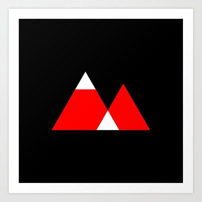 Hipster Mountain Triangle Logo - Mountain Triangle Snow Nerd Hipster Art Print by nerdycreative ...