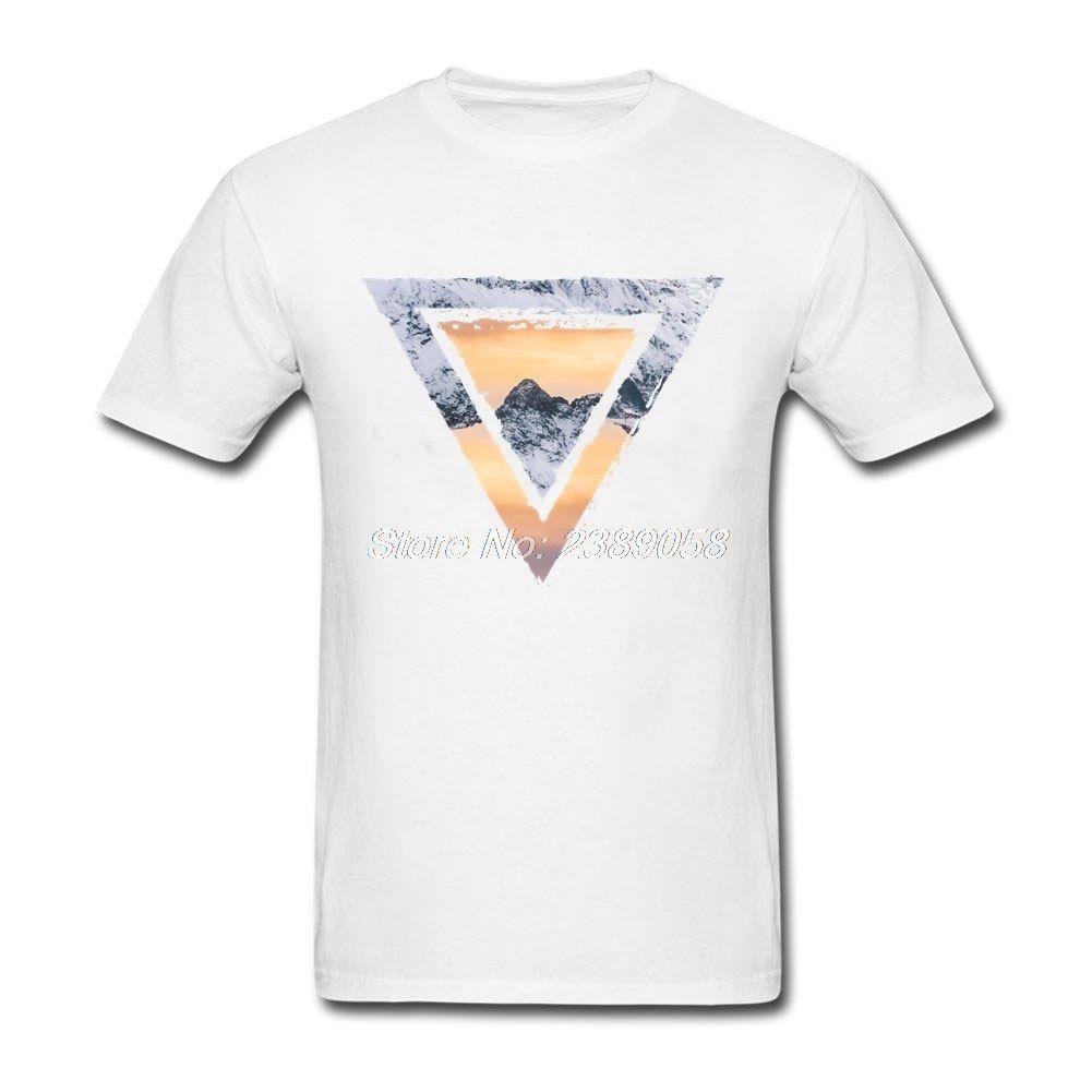 Hipster Mountain Triangle Logo - Mountain Triangles t shirt Men Short Sleeve Blank Hipster T Shirt ...