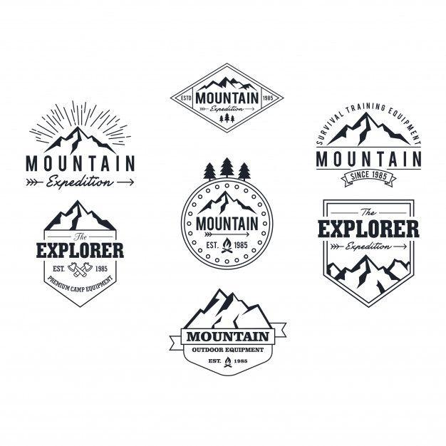 Hipster Mountain Triangle Logo - Hipster mountain adventure badges collection Vector | Premium Download