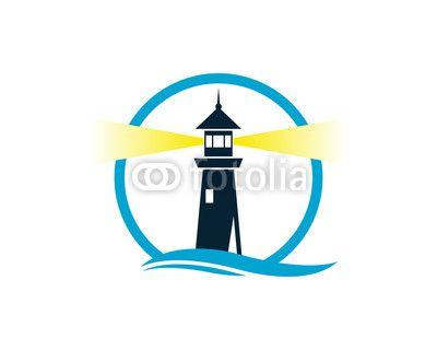 Circle Ocean Logo - Circle Lighthouse on the Beach with Wave Water Sea Ocean Logo | Buy ...
