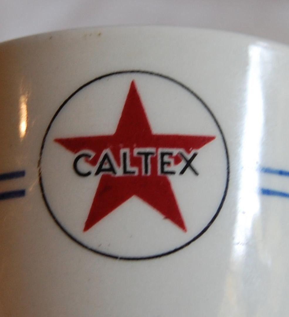 Texas Oil Company Logo - California Texas Oil Company CALTEX Side Logo Tea Coffee Cup Near
