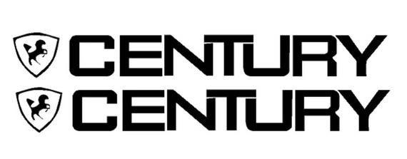Century Boat Logo - Pair of 3.5x28 Century boat hull vinyl decals