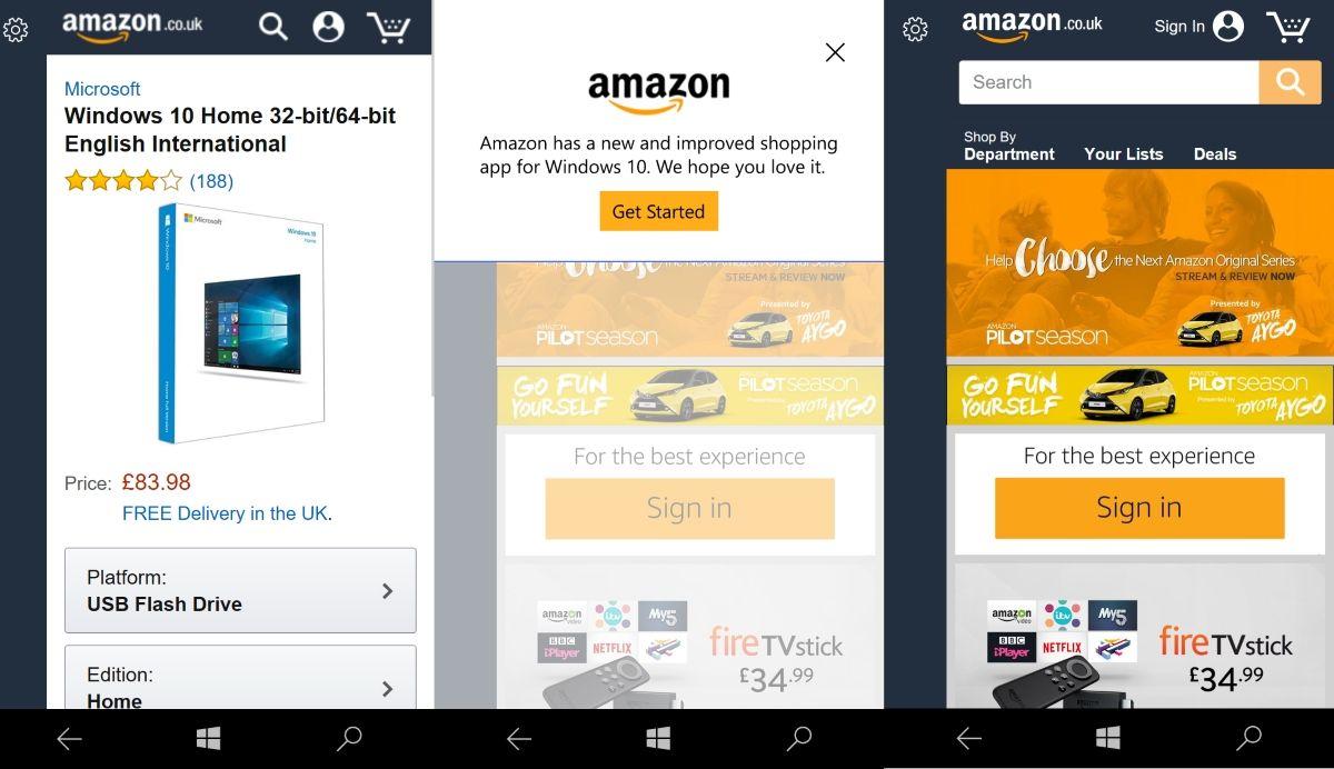 Amazon Mobile App Logo - Amazon's new Windows 10 app also works on Mobile devices - MSPoweruser