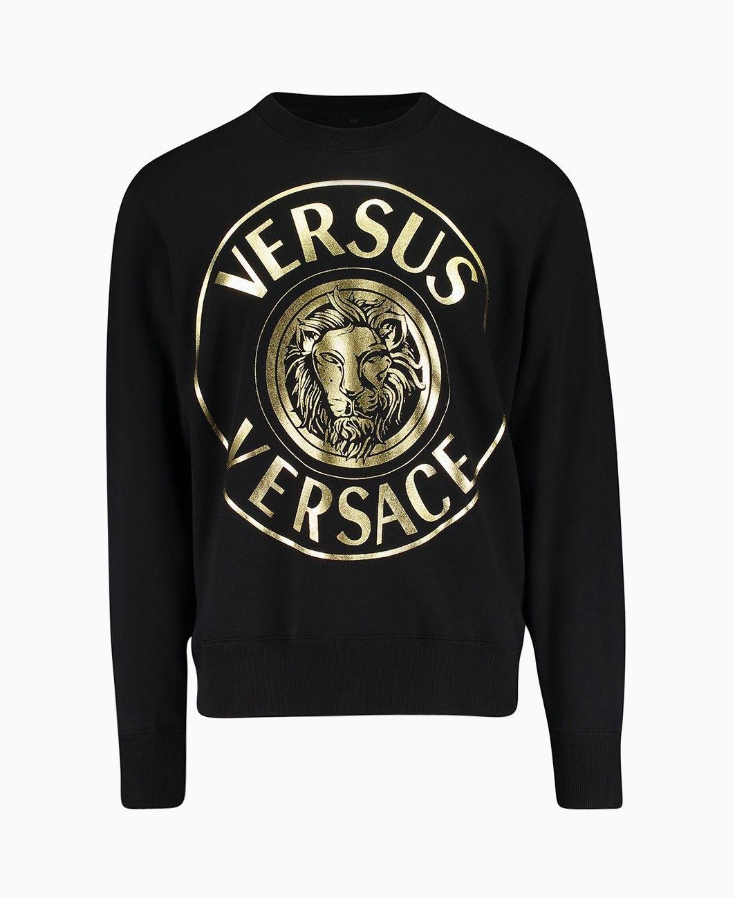 Versace with Lion Logo - Versus Versace - Foil Lion Logo Crew Sweat - Black & Gold